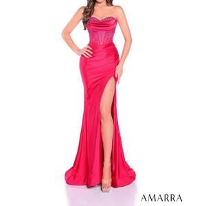 NEW AMARRA women's elegant sweetheart corset dress in red